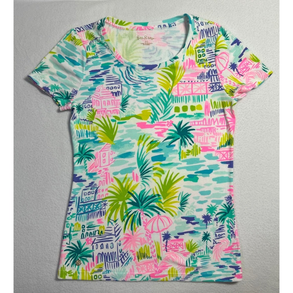 Lilly Pulitzer Halee Private Island Knit Top Womens XS Preppy Resort Vacation
